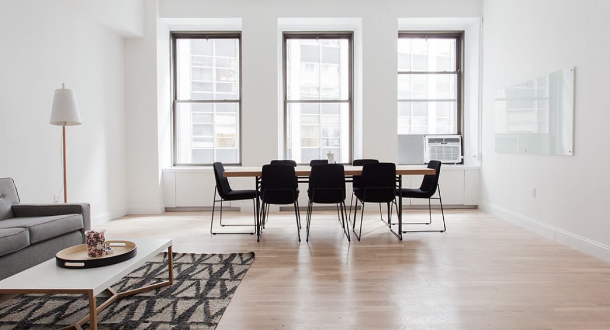 photo of a clean office meeting space